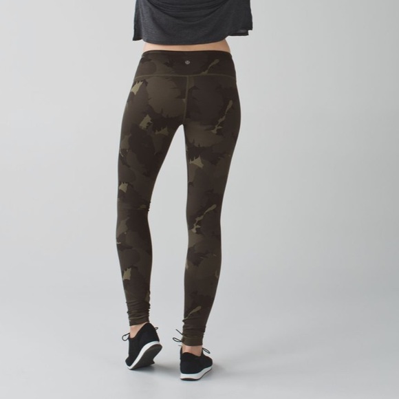 lululemon athletica Pants - Lululemon 2 patience pant Palm party fatigue black green camo luon leggings zip